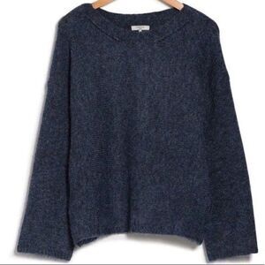 FRNCH Open Stitch Knit Sweater In Heather Blue S/M